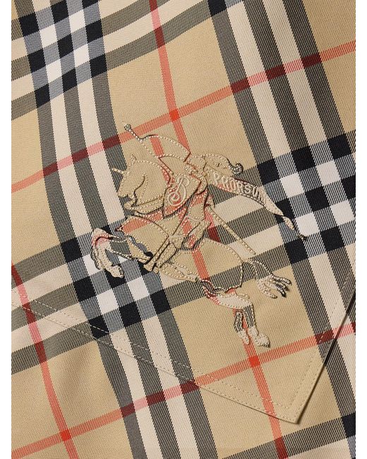 Burberry Natural Kariertes Cape Aus Twill Mit Applikationen Und Kapuze