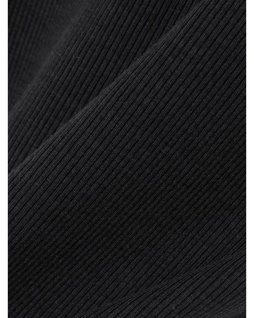 CDLP Black Ribbed Stretch Lyocell And Cotton-Blend T-Shirt