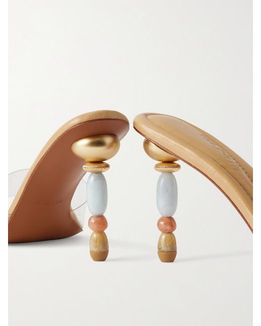 Cult Gaia Natural Mahina Pvc Mules