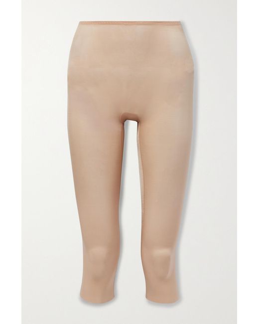 Spanx Skinny Britches Cropped Stretch Leggings in Natural