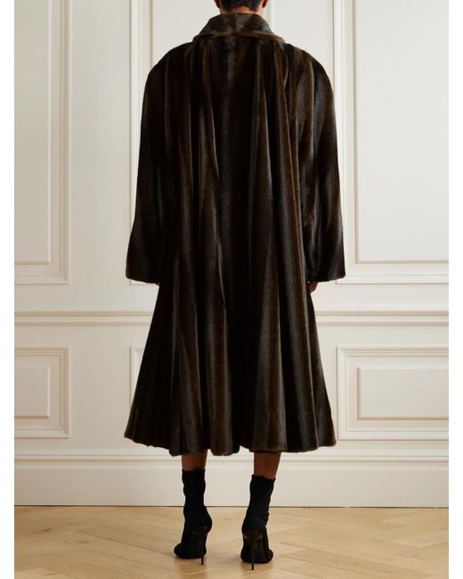 Balenciaga Black Mantel Aus Plüschmaterial Mit Gürtel