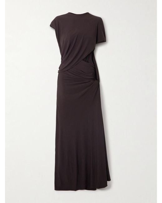 Christopher Esber Blue Twisted Lever Maxikleid Aus Jersey Mit Cut-Outs Und Raffungen