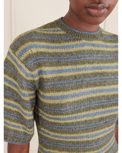 Proenza Schouler Gray Dana Striped Wool-Blend Sweatshirt