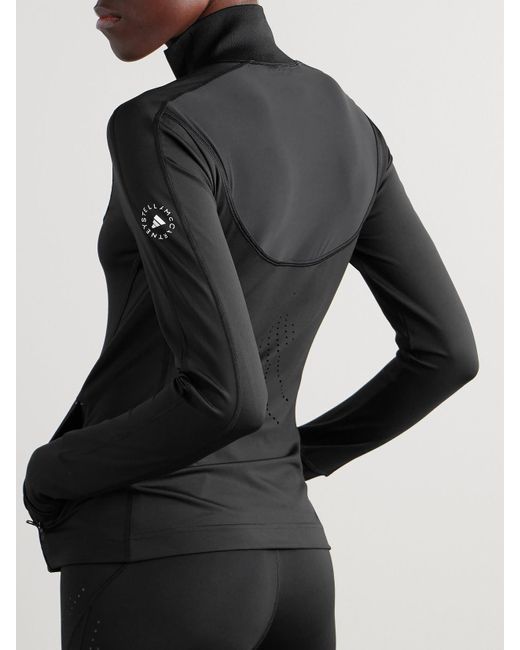 Adidas By Stella McCartney Black Truepurpose Printed Recycled Stretch-Jersey Top