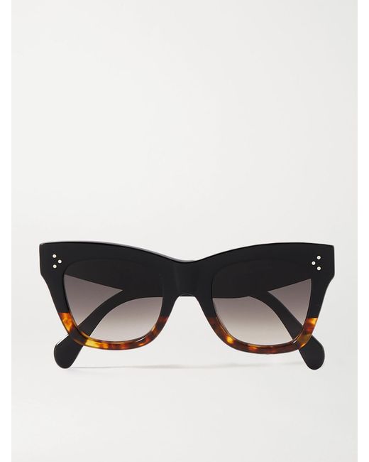 Céline Black Oversized Cat-Eye Acetate Sunglasses