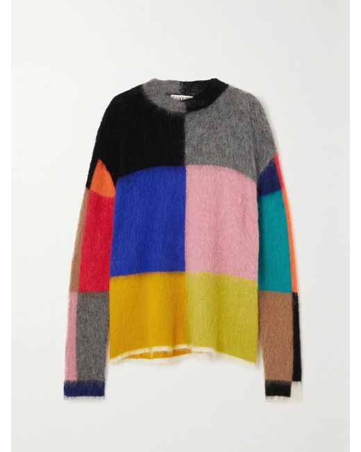 Zankov Blue Color-Block Knitted Sweater