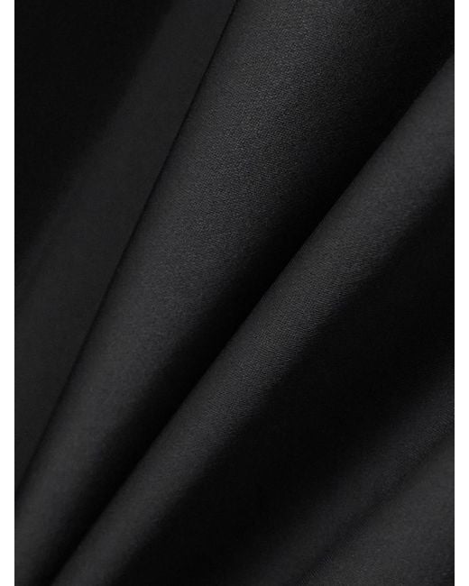 Courreges Black Asymmetrical Lace-Trimmed Satin Mini Dress
