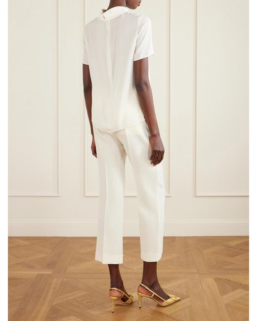Valentino Garavani White Silk-Georgette Blouse