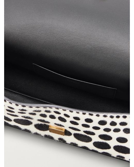 Khaite Black Audrey Polka-Dot Calf Hair Clutch Bag