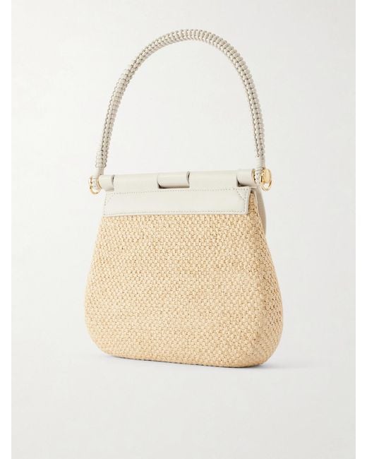 Loewe Natural Paula Ibiza Pescador Leather-Trimmed Raffia Shoulder Bag