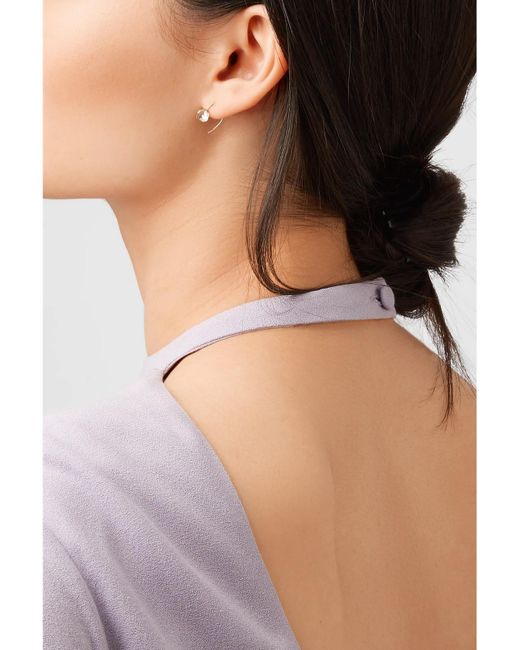 Melissa Joy Manning Metallic Mini Wishbone 14-Karat Herkimer Diamond Earrings