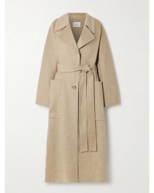 Joseph Natural Spencer Belted Wool And Cashmere-Blend Trench Coat