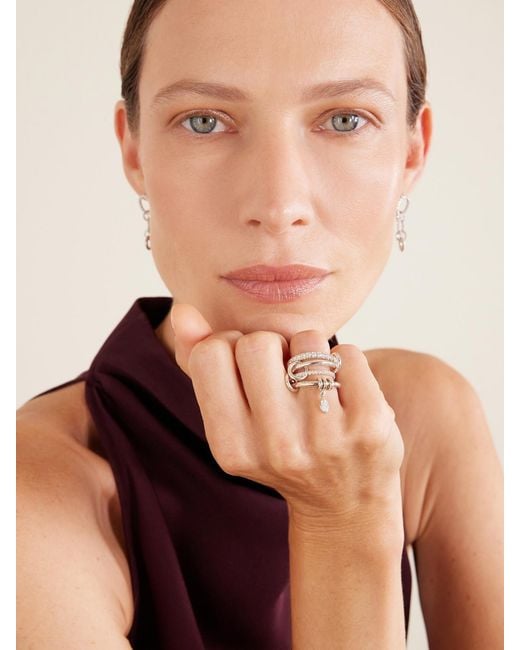 Spinelli Kilcollin Natural Inara Set Of Four Sterling Diamond Rings