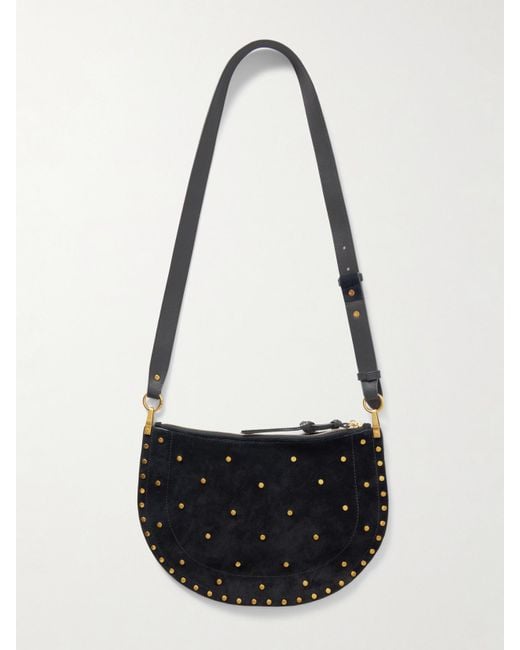 Sac Porté Épaule En Daim À Clous Oskan Moon Isabel Marant en coloris White