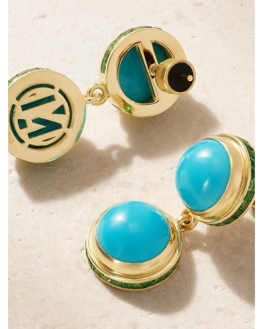 Ileana Makri Blue 18-Karat, And Tsavorite Earrings