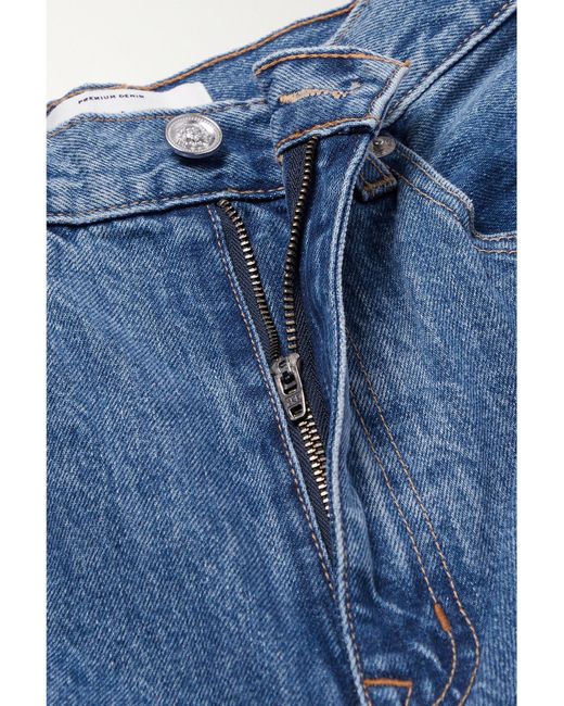 SLVRLAKE Denim Blue Eva High-Rise Wide-Leg Organic Jeans