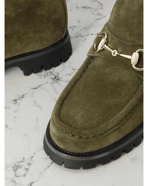 Bottines En Daim À Mors De Cheval Sylke Gucci en coloris Green