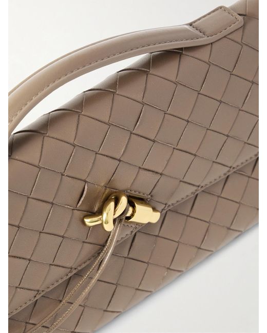 Bottega Veneta Brown Long Andiamo Clutch Aus Intrecciato-Leder