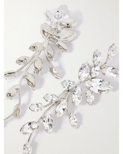 Jennifer Behr White Vivica-Tone Crystal Earrings