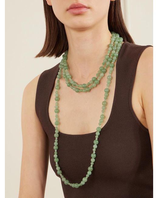 Jennifer Behr Green Veda-Tone Aventurine Necklace