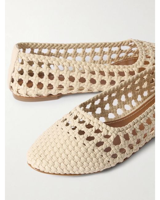 Staud Natural Nell Ballerinas Aus Geflochtenem Leder