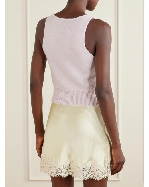 Brandon Maxwell Pink The Reese Silk And Cashmere-Blend Tank