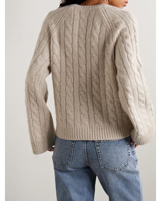 Doen Natural Virginie Cable-Knit Cashmere Cardigan