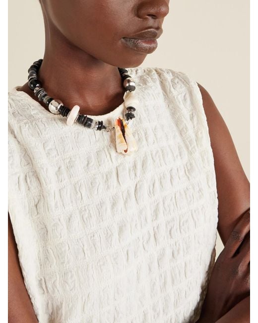 Tohum Design Natural Samsara, Onyx And Seashell Necklace