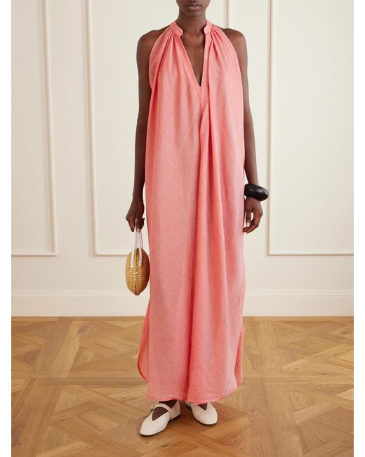 Marrakshi Life Pink The Halter Cotton Maxi Dress