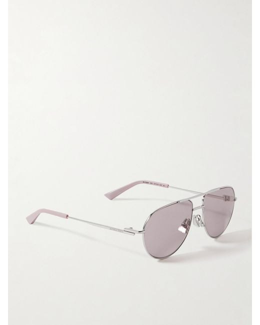 Bottega Veneta Gray Aviator-Style-Tone Sunglasses