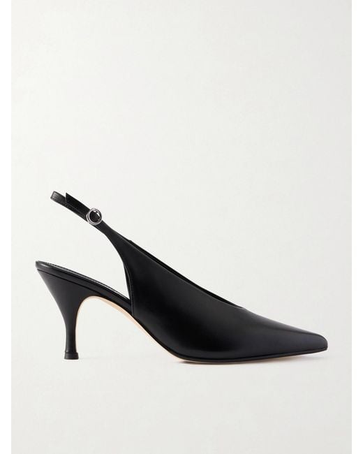 Aeyde Black Carla Slingback-Pumps Aus Leder