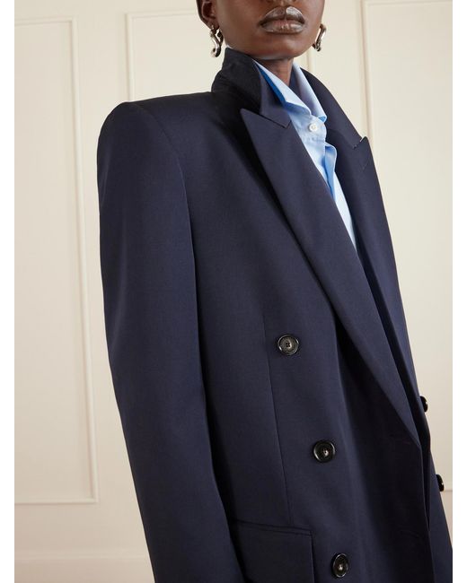 Stella McCartney Blue Double-Breasted Wool-Twill Blazer