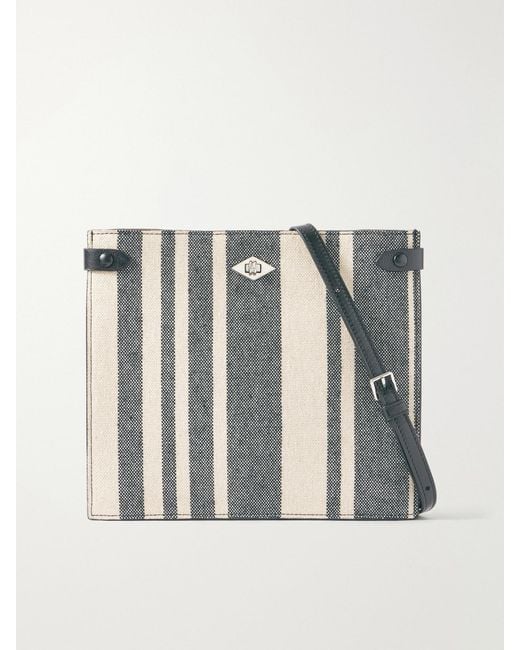 Metier Blue Stowaway Striped Canvas Shoulder Bag