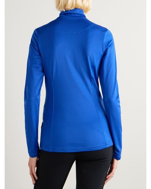Goldbergh Blue Serena Stretch Recycled-Jersey Half-Zip Top