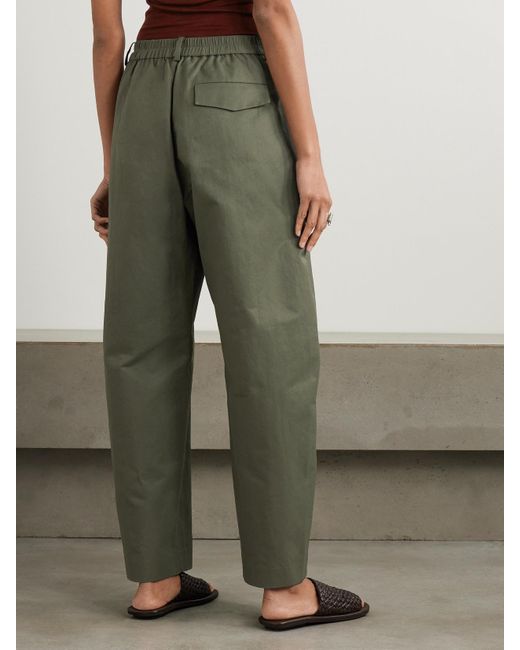 St. Agni Green Bundfaltenhose Aus Einer Baumwollmischung