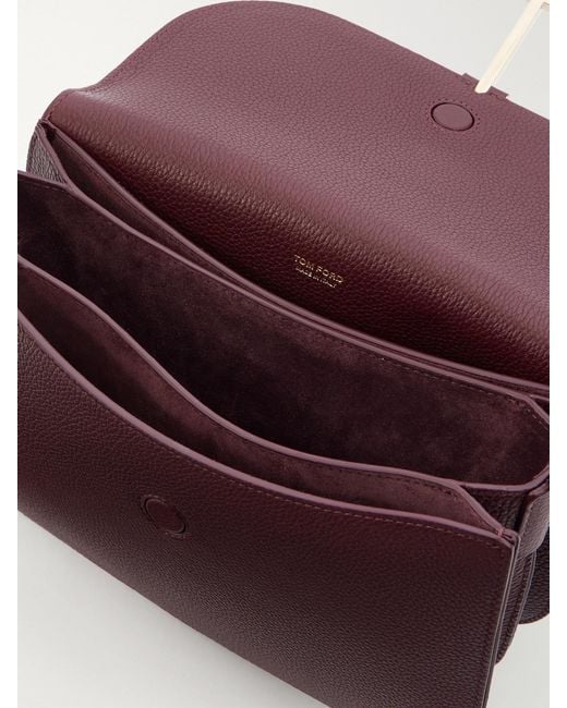Tom Ford Purple Small Leather Shoulder Bag