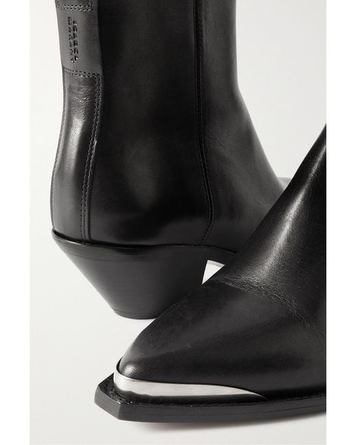 Isabel Marant Black Adnae Embellished Leather Ankle Boots