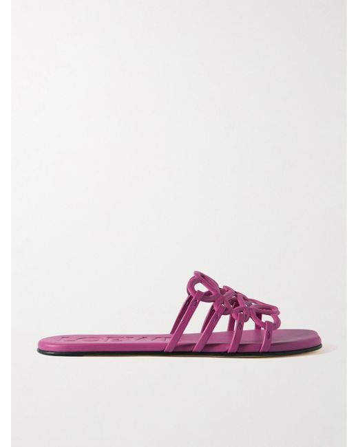 Loewe Purple Paula's Ibiza Petal Anagram Leather Slides