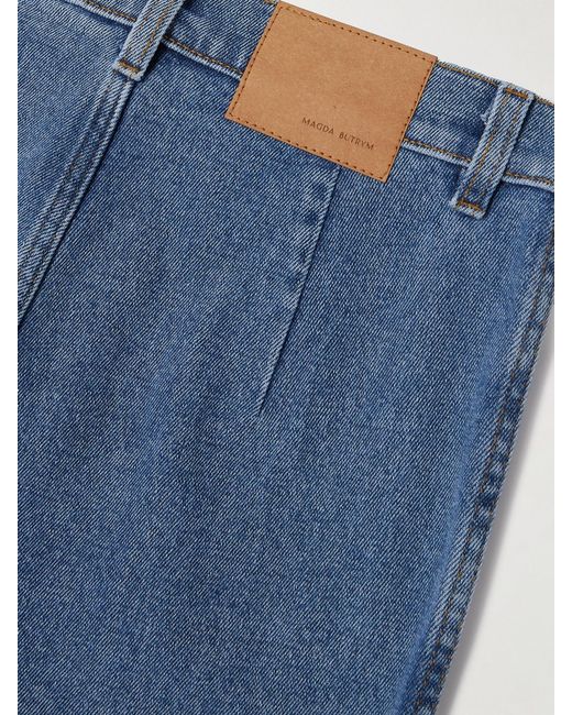 Magda Butrym Blue High-Rise Straight-Leg Jeans