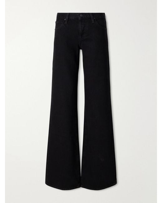 FRAME Black The Low-Rise Wide-Leg Jeans