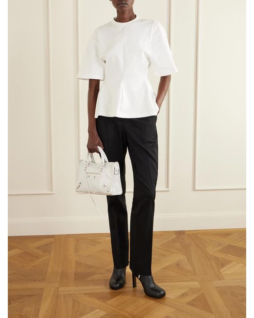 Balenciaga Natural Le City Small Embellished Textured-Leather Tote