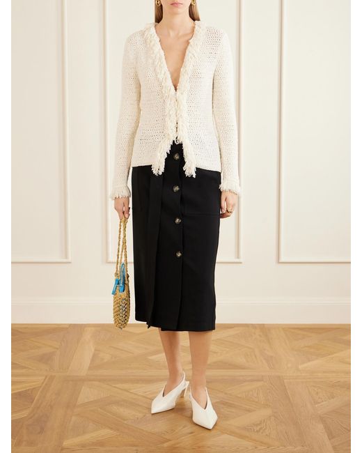 Proenza Schouler Natural Nilo Textured-Jacquard Wool-Blend Cardigan