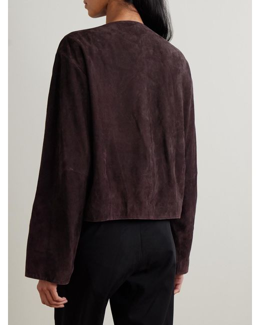 St. Agni Black Utility Cocoon Suede Jacket