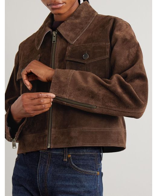 Arma Brown Helen Cropped Suede Jacket