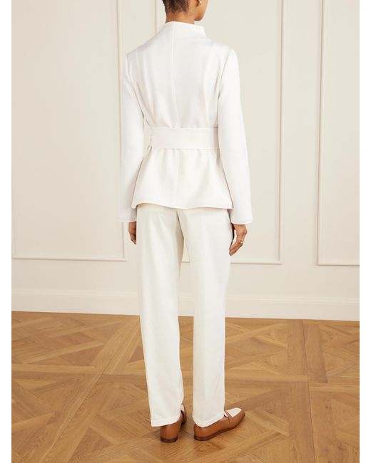 Max Mara Natural Belted Darted Scuba Jacket