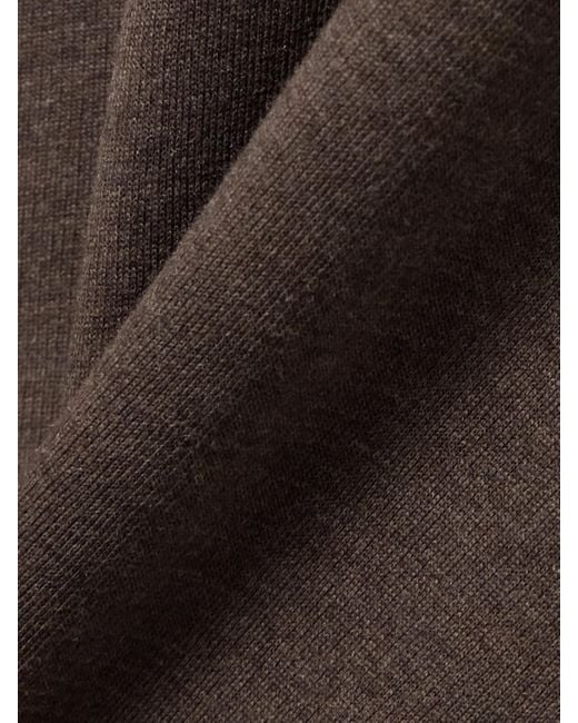 Lemaire Brown Wool And Cotton-Blend Jersey Midi Skirt