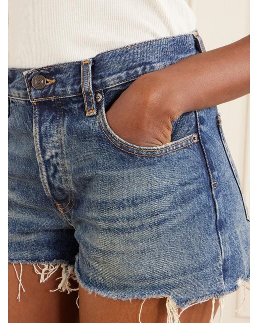 FRAME Blue The Hang Denim Shorts