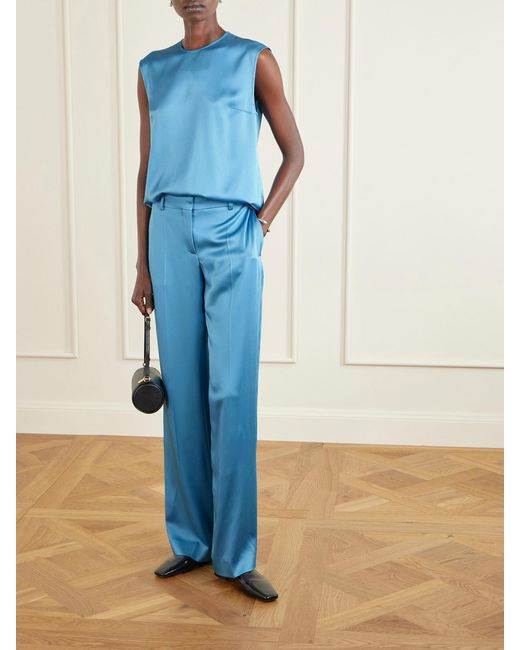 Stella McCartney Blue Darted Satin Top