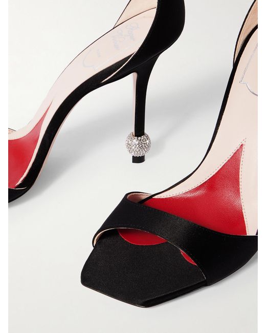 Roger Vivier White Marlene 100 Crystal-Embellished Satin Sandals