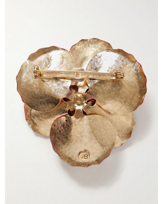 Jennifer Behr Red Chaya-Plated And Enamel Brooch